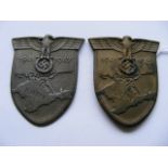 German WW2 Third Reich Crimean Campaign Shields (One With Damage To Pins)