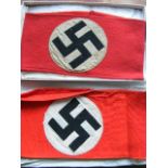German WW2 Third Reich Arm Bands, One Felt, One Cotton