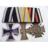 German WW1 Medal Set Inc. 2nd Class Iron Cross, Mecklenberg Cross & Cross Of Honour