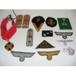 Quantity Of Mixed Stitched Insignia's & Badges inc. Hitler Youth epaulets