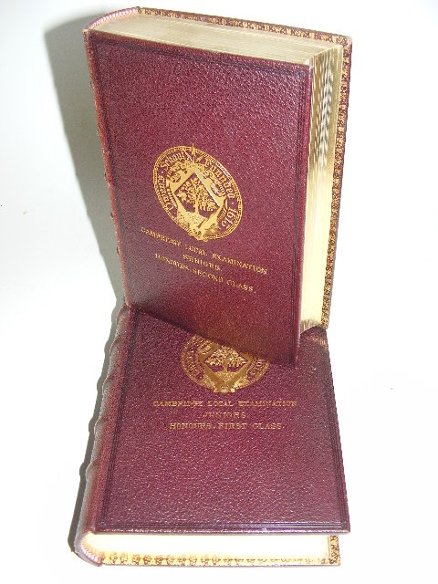 Beautifully Bound Cambridge Local Examination, Second Class Honours - Forty One Years In India &