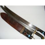 US Collins Machete No.1250, 1940 With Brass Handled Curved Blade Ceremonial Sword (Lacking Scabbard)