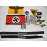 Quantity Of German Stitched Insignia's & Badges Inc. Hitler Youth Cuff Ribbon