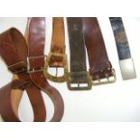 German WW2 Third Reich Leather Belts, Six In Total