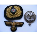 Imperial Silver Eagle & German WW2 Third Reich Officers Badges