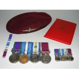 1982 Falklands Campaign Medal Set Para D. J Underwood 24339437 Rosette To South Atlantic Medal,