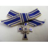 German WW2 Third Reich Silver Mothers Cross Miniature