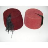 Two WW2 Fez Hats