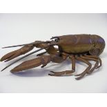 19thC. Bronze Lobster Inkwell