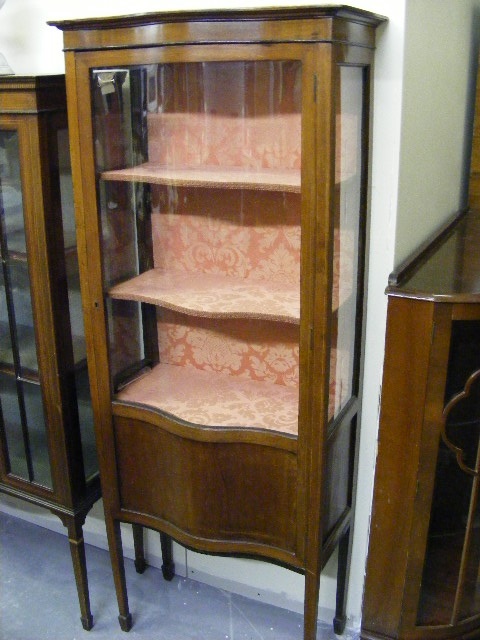 Edwardian Mahogany Serpentine Display Cabinet