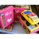 Two Sindy dolls, boxed & Sindy beach buggy, boxed