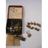 9k Ring A/F. Silver Locket, WW1 Tin, British Rail Buttons Etc.