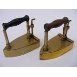 Two 19thC. Brass Travel Irons