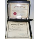 A Collection Of Vintage Share Certificates