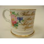 Early 19thC. Porcelain Mug With Motto