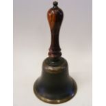 Fine Georgian Bronze Bell With Rosewood Handle