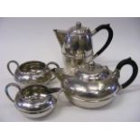 Four Piece Pewter Tea & Coffee Service