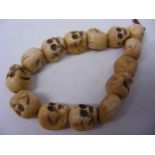 Carved Bone Skull Bracelet