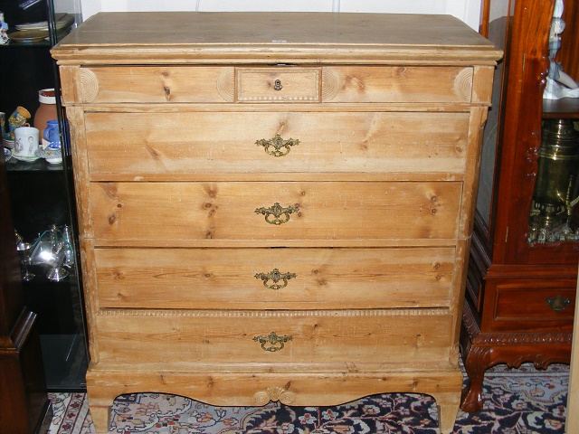 Early 19thC. Danish Pine Chest Of Drawers From Nyborg