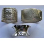 Three Silver Napkin Rings Approx. 65g