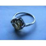 Silver Ring With Citrine Stone
