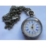 Ladies 0.935 Silver Pocket Watch