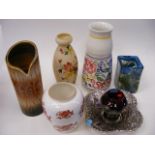 Retro Brown Poole Pottery Vase & Other Items