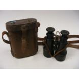 Pair Of WW1 French Binoculars In English Case