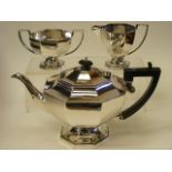 1925 Cooper Bros. & Sons Art Deco Silver Service, Approx. 960g