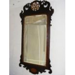 Fine Quality Georgian Mahogany Framed Mirror With Gilt Wood Decor