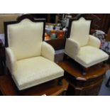 A Pair Of 20thC. Upholstered Apprentice Chairs