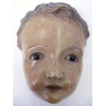 Victorian Wooden Child Mask