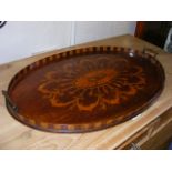 An Antique Inlaid Oval Serving Tray