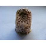 Yellow Metal French Thimble With Minerva Head (Tiny Repair) 4.2g