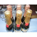 Six Quarter Bottles Of Moet Chandon Champagne