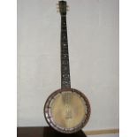 Early 20thC. Banjo With Decorative Resonator, Believed To Have Been Brought Ashore By Titanic