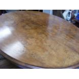 Antique Oval Walnut Pedestal Table