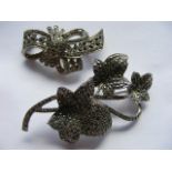 Two Vintage Marcasite Brooches