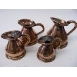 Four 19thC. Copper Measures