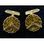 Bespoke Yellow Metal & Diamond Gentleman's Cufflinks 13g