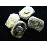 Knights Of Columbus 14k Gold & Platinum Gentleman's Cuff Links Approx. 5.6g