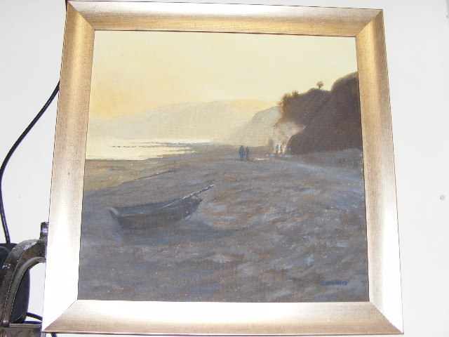 Oil On Panel Of Cornish Beach Scene, Approx. 40cm X 40cm