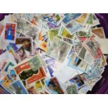 Tub Of Loose Commonwealth Stamps