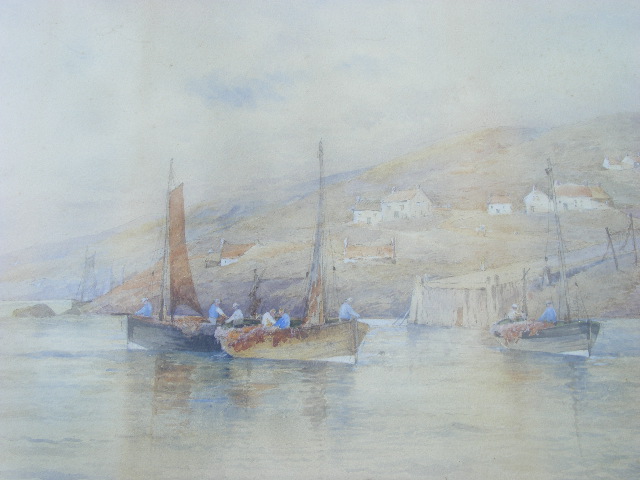 John Rock Jones - Watercolour, Approx. 52cm X 34cm, Dated 1899 Cornish Estuary Framed Watercolour