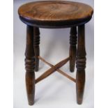 19thC. Beech & Elm Farmhouse Stool