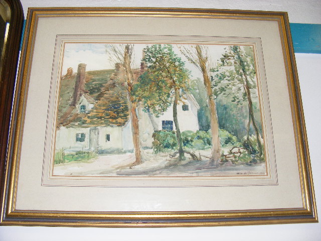 Alexander Jamieson 1873-1937, Watercolour Approx. 50cm X 36cm Weston Turville Cottage