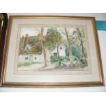Alexander Jamieson 1873-1937, Watercolour Approx. 50cm X 36cm Weston Turville Cottage