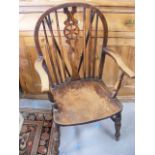 Antique Windsor Style Beech & Elm Farmhouse Chair