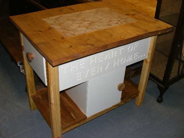 Bespoke Made Kitchen Island Formed From Reclaimed Antique Wood