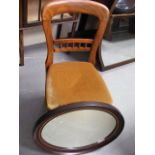 Late Victorian Dining Chair & Period Oval Mirror